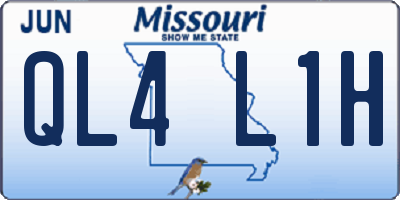 MO license plate QL4L1H