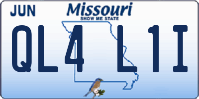 MO license plate QL4L1I