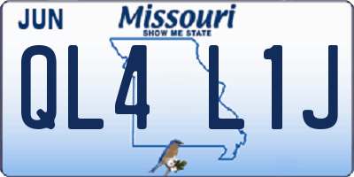 MO license plate QL4L1J
