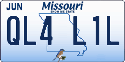 MO license plate QL4L1L