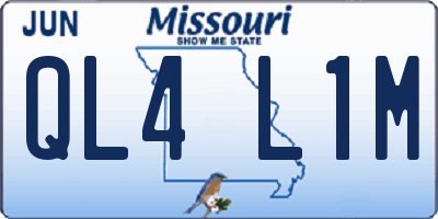 MO license plate QL4L1M