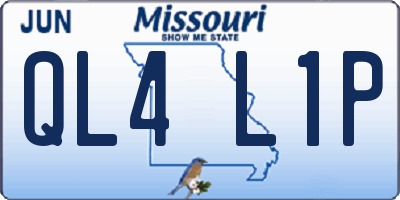 MO license plate QL4L1P