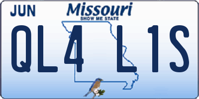 MO license plate QL4L1S