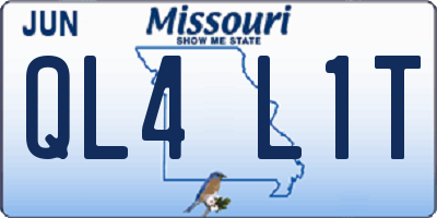 MO license plate QL4L1T
