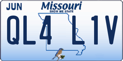 MO license plate QL4L1V