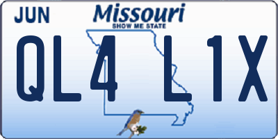 MO license plate QL4L1X