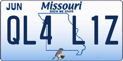 MO license plate QL4L1Z