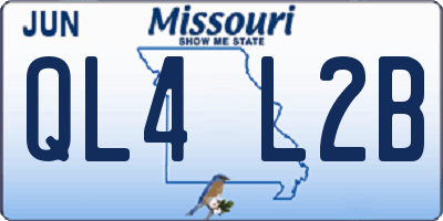 MO license plate QL4L2B