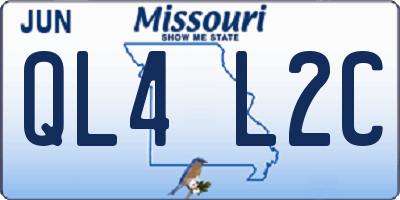 MO license plate QL4L2C