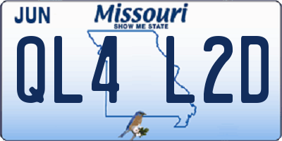 MO license plate QL4L2D