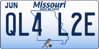 MO license plate QL4L2E