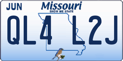 MO license plate QL4L2J