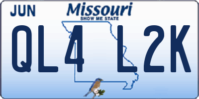 MO license plate QL4L2K