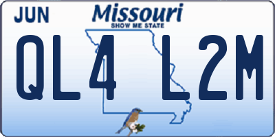 MO license plate QL4L2M