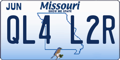 MO license plate QL4L2R