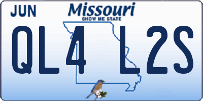 MO license plate QL4L2S