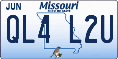 MO license plate QL4L2U