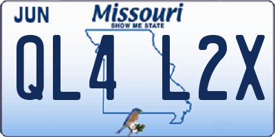MO license plate QL4L2X