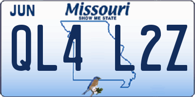 MO license plate QL4L2Z