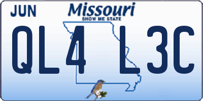 MO license plate QL4L3C
