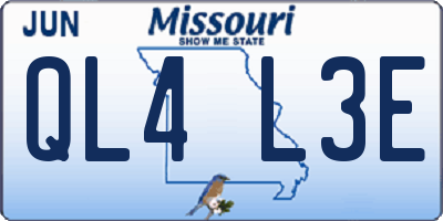 MO license plate QL4L3E