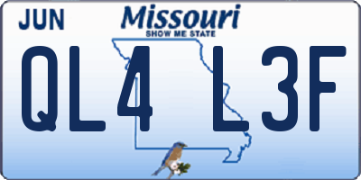MO license plate QL4L3F