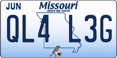 MO license plate QL4L3G