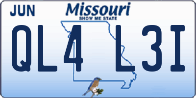 MO license plate QL4L3I