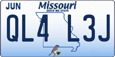 MO license plate QL4L3J