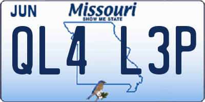 MO license plate QL4L3P