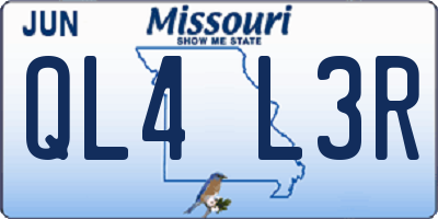 MO license plate QL4L3R