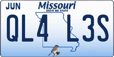 MO license plate QL4L3S