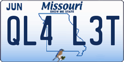 MO license plate QL4L3T