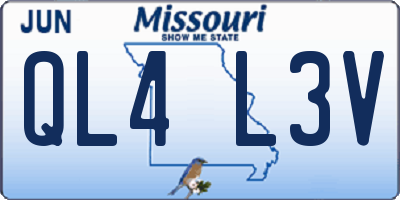 MO license plate QL4L3V