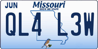 MO license plate QL4L3W