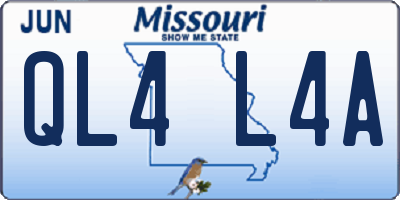 MO license plate QL4L4A