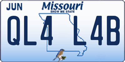 MO license plate QL4L4B