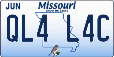 MO license plate QL4L4C