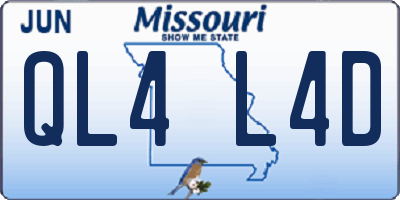 MO license plate QL4L4D