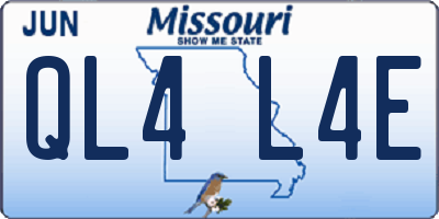 MO license plate QL4L4E