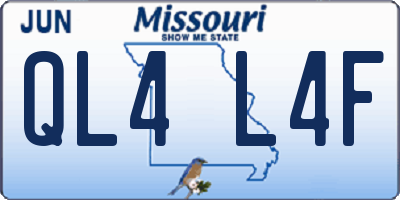 MO license plate QL4L4F