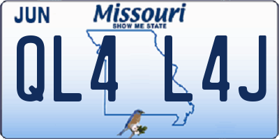 MO license plate QL4L4J