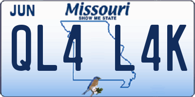 MO license plate QL4L4K