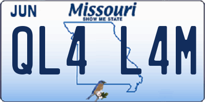 MO license plate QL4L4M