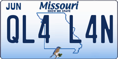 MO license plate QL4L4N