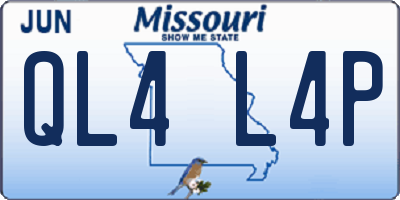 MO license plate QL4L4P