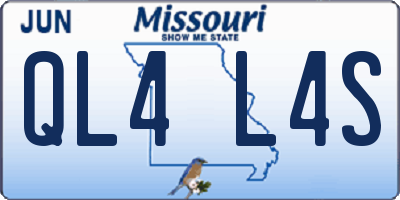MO license plate QL4L4S