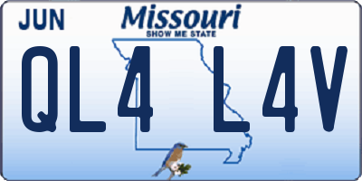 MO license plate QL4L4V
