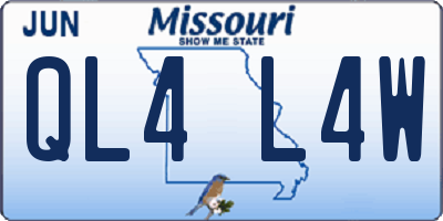 MO license plate QL4L4W