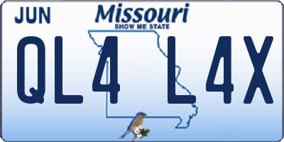 MO license plate QL4L4X